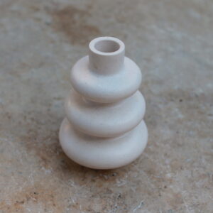 vase petit blanc · vase bureau design · vase artisanal compact · vase fleurs séchées petit · vase pierre minérale, cadeau original