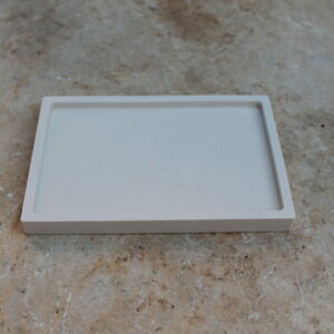 vide-poche minimaliste · plateau salle de bain blanc · plateau bureau élégant · plateau rangement bijoux · déco minimaliste pierre